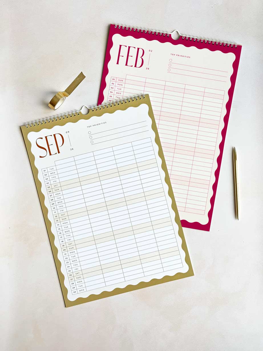 2026 A3 Family Wall Calendar: 5 Column Planner