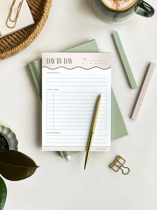 'Day by Day' Daily Productivity Planner | A5 Tear-Off Notepad