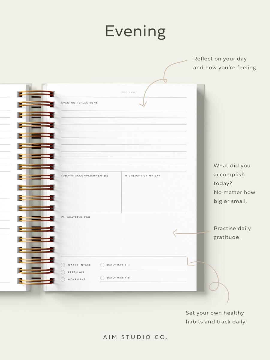 Personalised Hardback Daily Wellbeing Journal A5