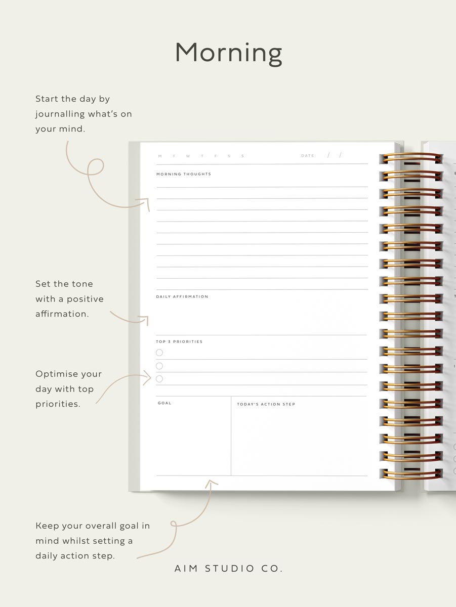 Personalised Hardback Daily Wellbeing Journal A5