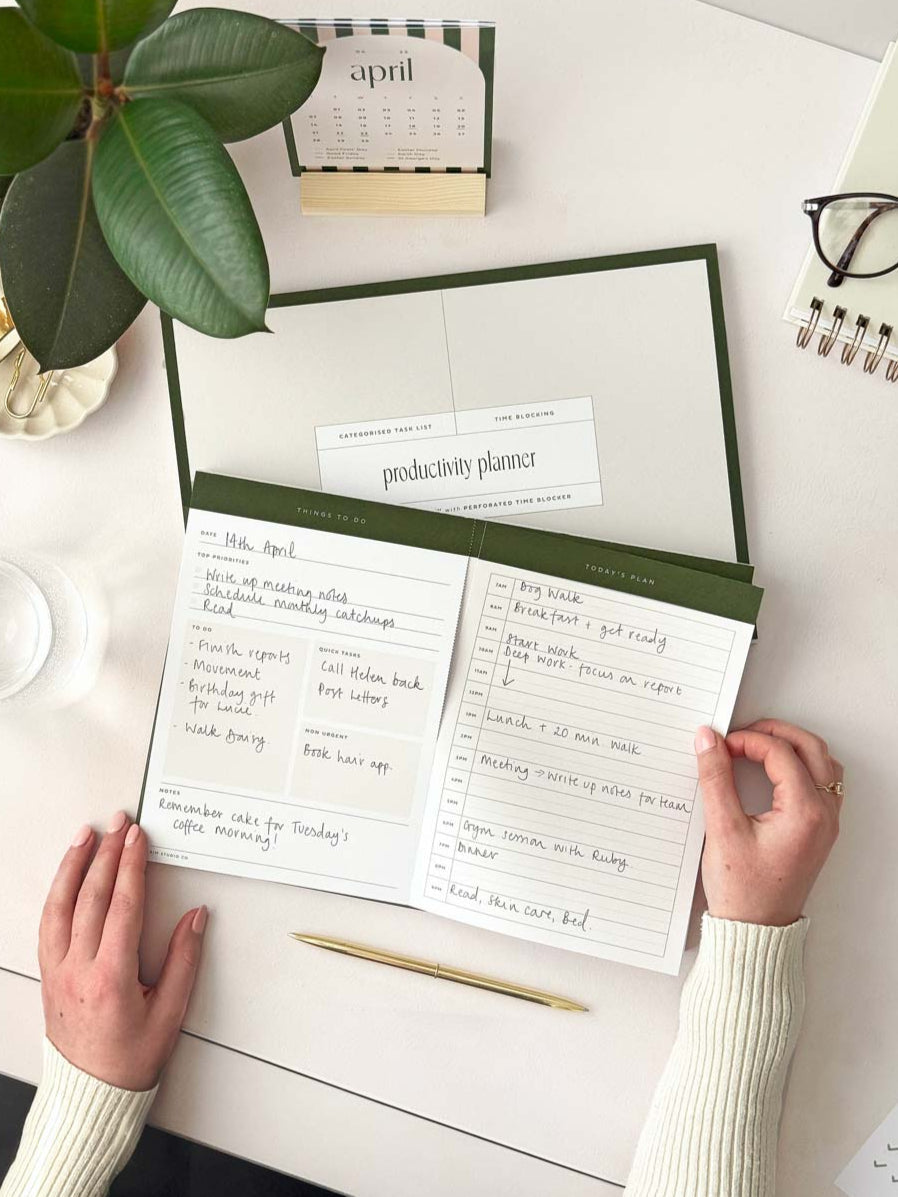 2-in-1 Daily Productivity Pad | To-Do List & Time Block Planner