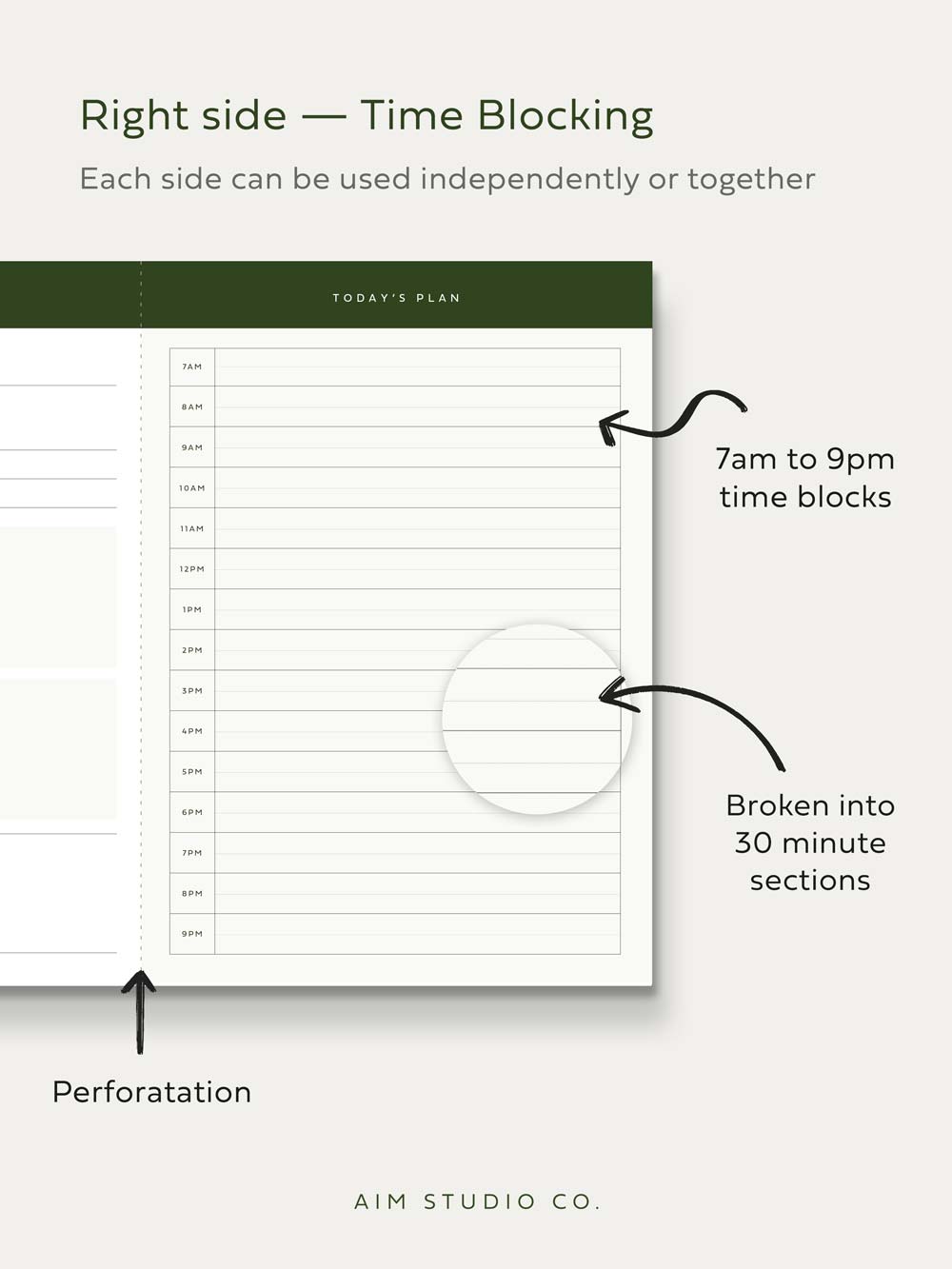 2-in-1 Daily Productivity Pad | To-Do List & Time Block Planner