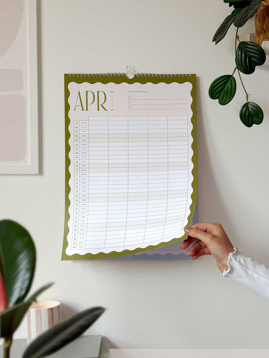 2026 A3 Family Wall Calendar: 5 Column Planner